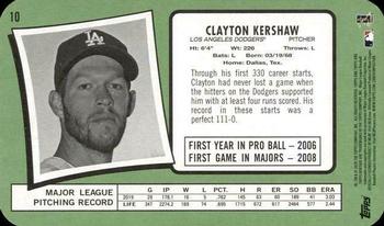 2020 Topps Heritage - 1971 Topps Super Baseball Box Toppers #10 Clayton Kershaw Back