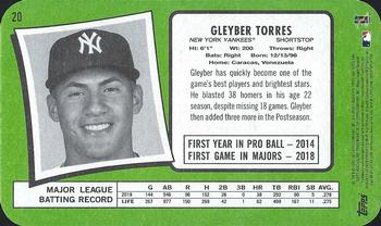 2020 Topps Heritage - 1971 Topps Super Baseball Box Toppers #20 Gleyber Torres Back