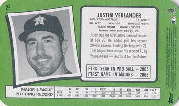 2020 Topps Heritage - 1971 Topps Super Baseball Box Toppers #29 Justin Verlander Back