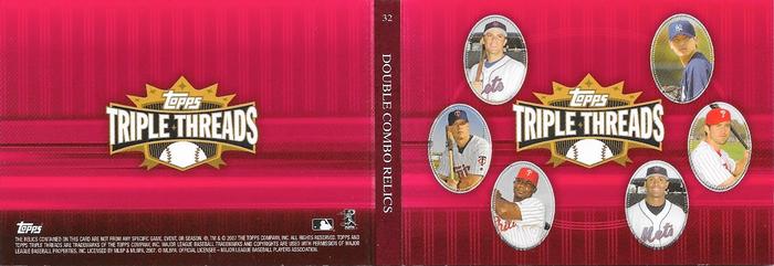 2007 Topps Triple Threads - Relics Combos Double #32 David Wright / Justin Morneau / Ryan Howard / Chien-Ming Wang / Chase Utley / Jose Reyes Back