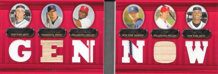 2007 Topps Triple Threads - Relics Combos Double #32 David Wright / Justin Morneau / Ryan Howard / Chien-Ming Wang / Chase Utley / Jose Reyes Front