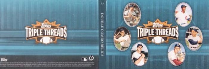 2007 Topps Triple Threads - Relics Combos Double Sapphire #15 Mickey Mantle / Joe DiMaggio / Ted Williams / Ernie Banks / Yogi Berra / Stan Musial Back