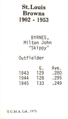 1974-75 TCMA St. Louis Browns #NNO Skippy Byrnes Back