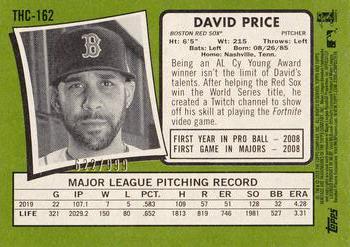 2020 Topps Heritage - Chrome Exclusives #THC-162 David Price Back
