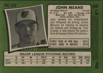 2020 Topps Heritage - Chrome Exclusives #THC-269 John Means Back