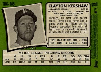 2020 Topps Heritage - Chrome Exclusives #THC-385 Clayton Kershaw Back