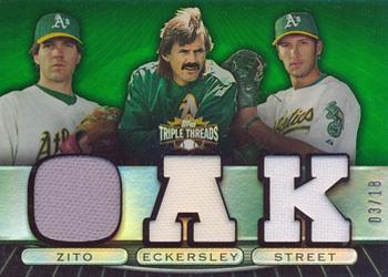 2007 Topps Triple Threads - Relics Combos Emerald #TTRC18 Barry Zito / Dennis Eckersley / Huston Street Front