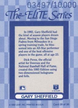 1993 Donruss - The Elite Series #28 Gary Sheffield Back