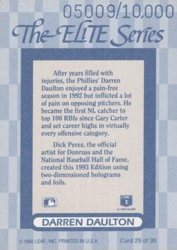 1993 Donruss - The Elite Series #29 Darren Daulton Back