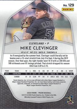 2020 Panini Prizm #129 Mike Clevinger Back