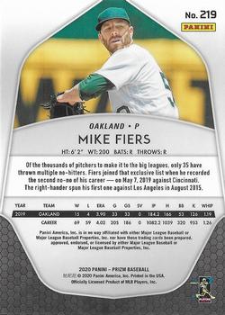 2020 Panini Prizm #219 Mike Fiers Back