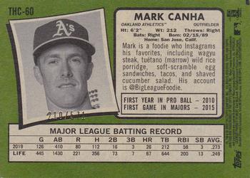 2020 Topps Heritage - Chrome Exclusives Refractor #THC-60 Mark Canha Back