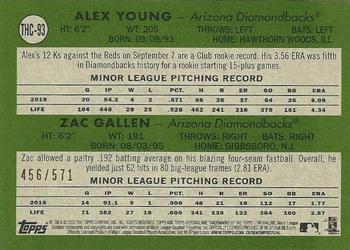 2020 Topps Heritage - Chrome Exclusives Refractor #THC-93 Alex Young / Zac Gallen Back