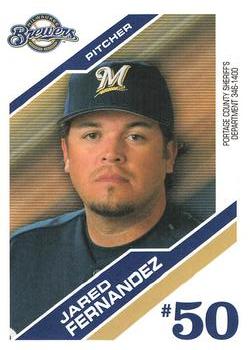 2006 Milwaukee Brewers Police - Portage County Sheriff's Department 346-1400 #NNO Jared Fernandez Front