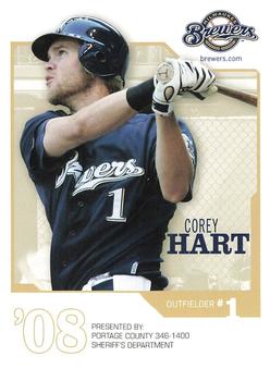 2008 Milwaukee Brewers Police - Portage County Sheriff's Department #NNO Corey Hart Front