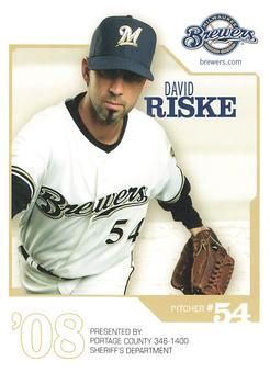 2008 Milwaukee Brewers Police - Portage County Sheriff's Department #NNO Dave Riske Front