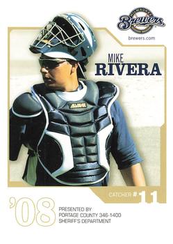 2008 Milwaukee Brewers Police - Portage County Sheriff's Department #NNO Mike Rivera Front