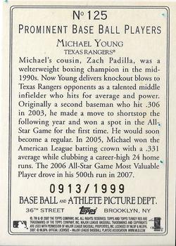 2007 Topps Turkey Red - Chrome #125 Michael Young Back