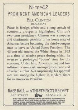 2007 Topps Turkey Red - Prominent American Leaders #TRP42 Bill Clinton Back