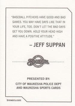 2009 Milwaukee Brewers Police - City of Waukesha Police Dept. and Waukesha Sports Cards #NNO Jeff Suppan Back
