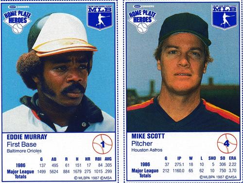 1987 Kraft Home Plate Heroes - Panels #1 / 4 Eddie Murray / Mike Scott Front