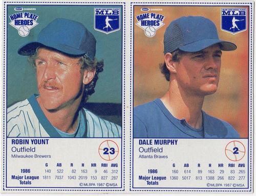 1987 Kraft Home Plate Heroes - Panels #2 / 23 Dale Murphy / Robin Yount Front