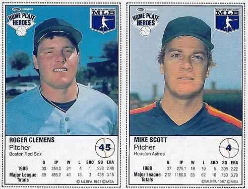 1987 Kraft Home Plate Heroes - Panels #4 / 45 Mike Scott / Roger Clemens Front