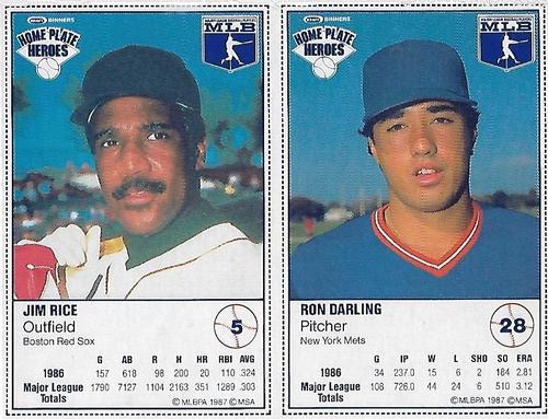 1987 Kraft Home Plate Heroes - Panels #5 / 28 Jim Rice / Ron Darling Front