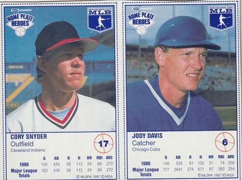 1987 Kraft Home Plate Heroes - Panels #6 / 17 Jody Davis / Cory Snyder Front