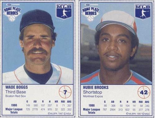 1987 Kraft Home Plate Heroes - Panels #7 / 42 Wade Boggs / Hubie Brooks Front