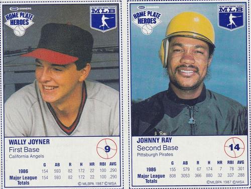 1987 Kraft Home Plate Heroes - Panels #9 / 14 Wally Joyner / Johnny Ray Front