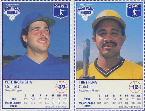 1987 Kraft Home Plate Heroes - Panels #12 / 39 Tony Pena / Pete Incaviglia Front