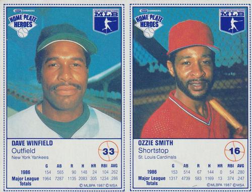 1987 Kraft Home Plate Heroes - Panels #16 / 33 Ozzie Smith / Dave Winfield Front