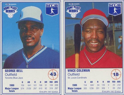 1987 Kraft Home Plate Heroes - Panels #18 / 43 Vince Coleman / George Bell Front