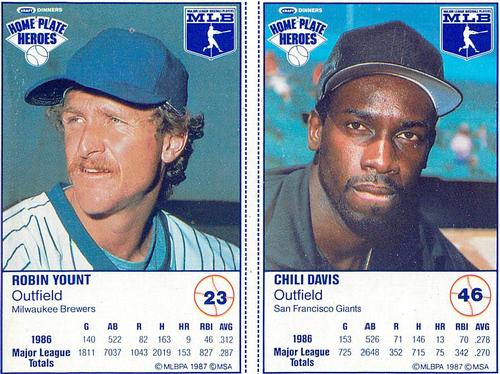 1987 Kraft Home Plate Heroes - Panels #23 / 46 Robin Yount / Chili Davis Front