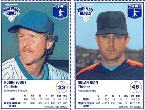 1987 Kraft Home Plate Heroes - Panels #23 / 48 Robin Yount / Nolan Ryan Front