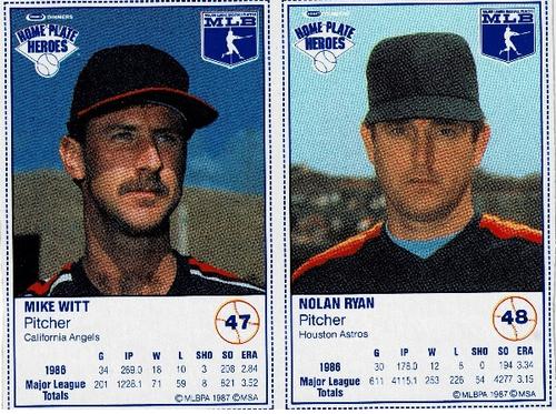 1987 Kraft Home Plate Heroes - Panels #47 / 48 Mike Witt / Nolan Ryan Front