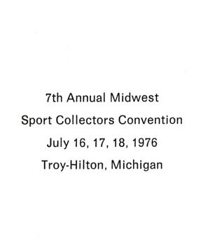 1976 Midwest Sports Collectors Convention Detroit Tigers #NNO Elden Auker Back