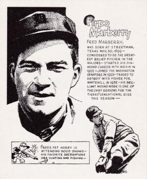 1976 Midwest Sports Collectors Convention Detroit Tigers #NNO Firpo Marberry Front