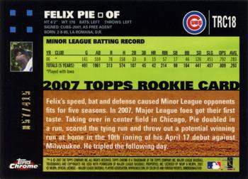 2007 Topps Updates & Highlights - Chrome Refractor Rookies #TRC18 Felix Pie Back
