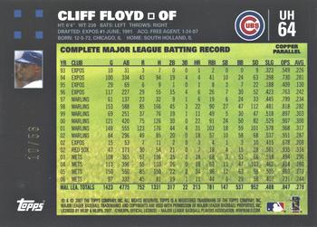 2007 Topps Updates & Highlights - Copper #UH64 Cliff Floyd Back