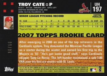 2007 Topps Updates & Highlights - Copper #UH197 Troy Cate Back