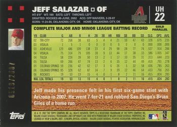 2007 Topps Updates & Highlights - Gold #UH22 Jeff Salazar Back
