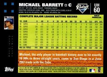 2007 Topps Updates & Highlights - Gold #UH60 Michael Barrett Back