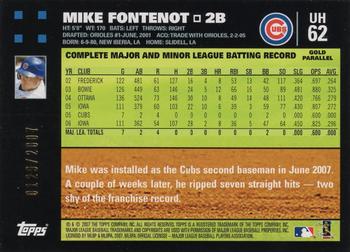 2007 Topps Updates & Highlights - Gold #UH62 Mike Fontenot Back