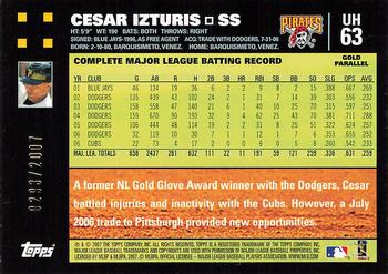 2007 Topps Updates & Highlights - Gold #UH63 Cesar Izturis Back