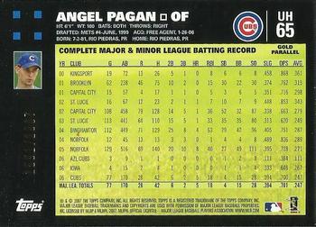 2007 Topps Updates & Highlights - Gold #UH65 Angel Pagan Back
