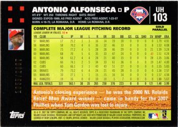 2007 Topps Updates & Highlights - Gold #UH103 Antonio Alfonseca Back