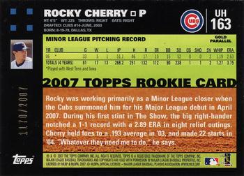 2007 Topps Updates & Highlights - Gold #UH163 Rocky Cherry Back