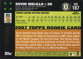 2007 Topps Updates & Highlights - Gold #UH187 Kevin Melillo Back